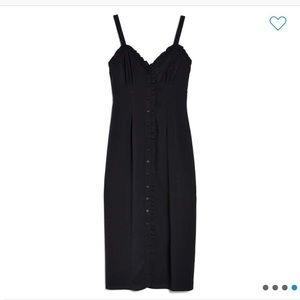 NWT Nordstrom Topshop ruffle slip button dress S